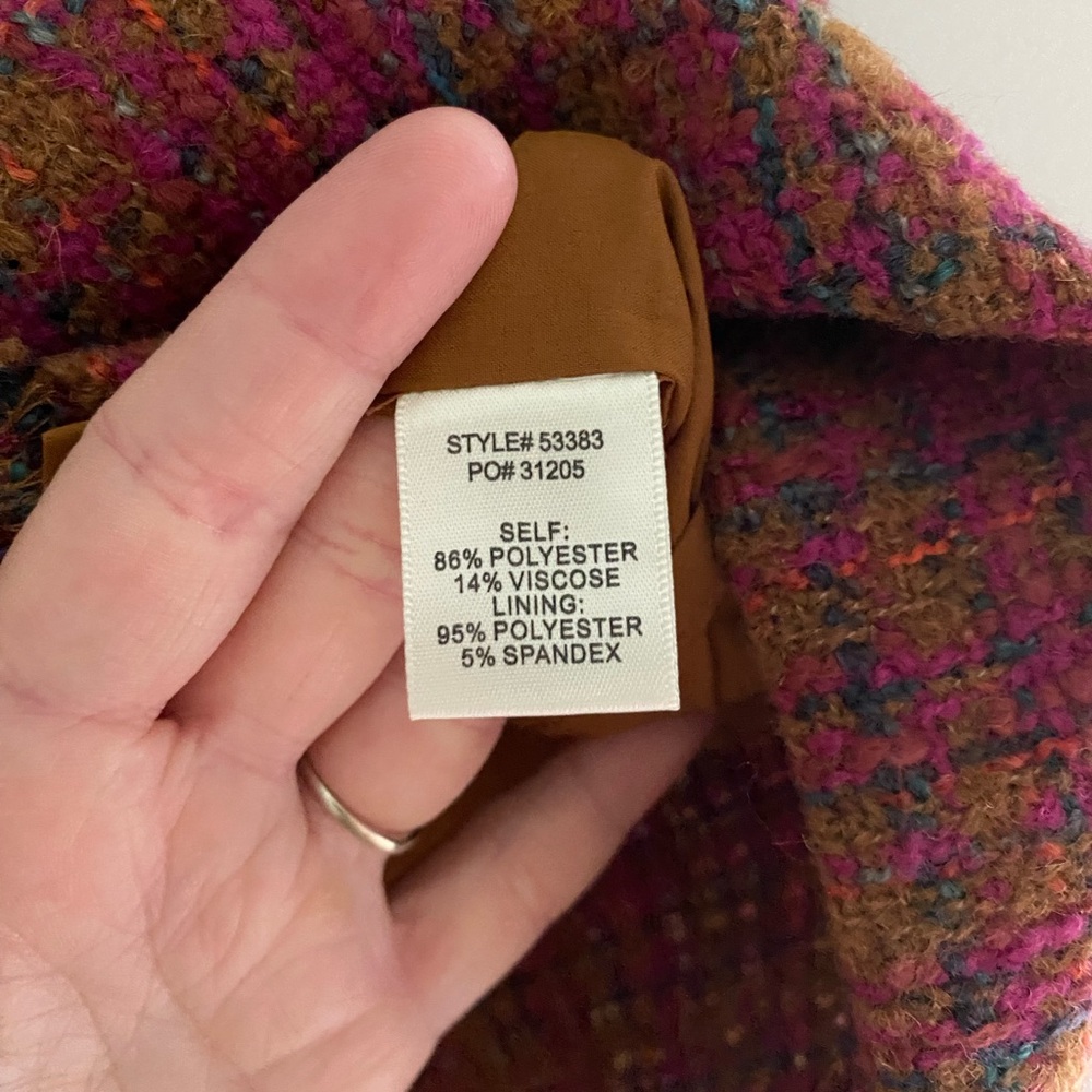 New‎ Skies Are Blue burgundy and brown tweed  mini skirt Christmas gift Holiday - Picture 7 of 10